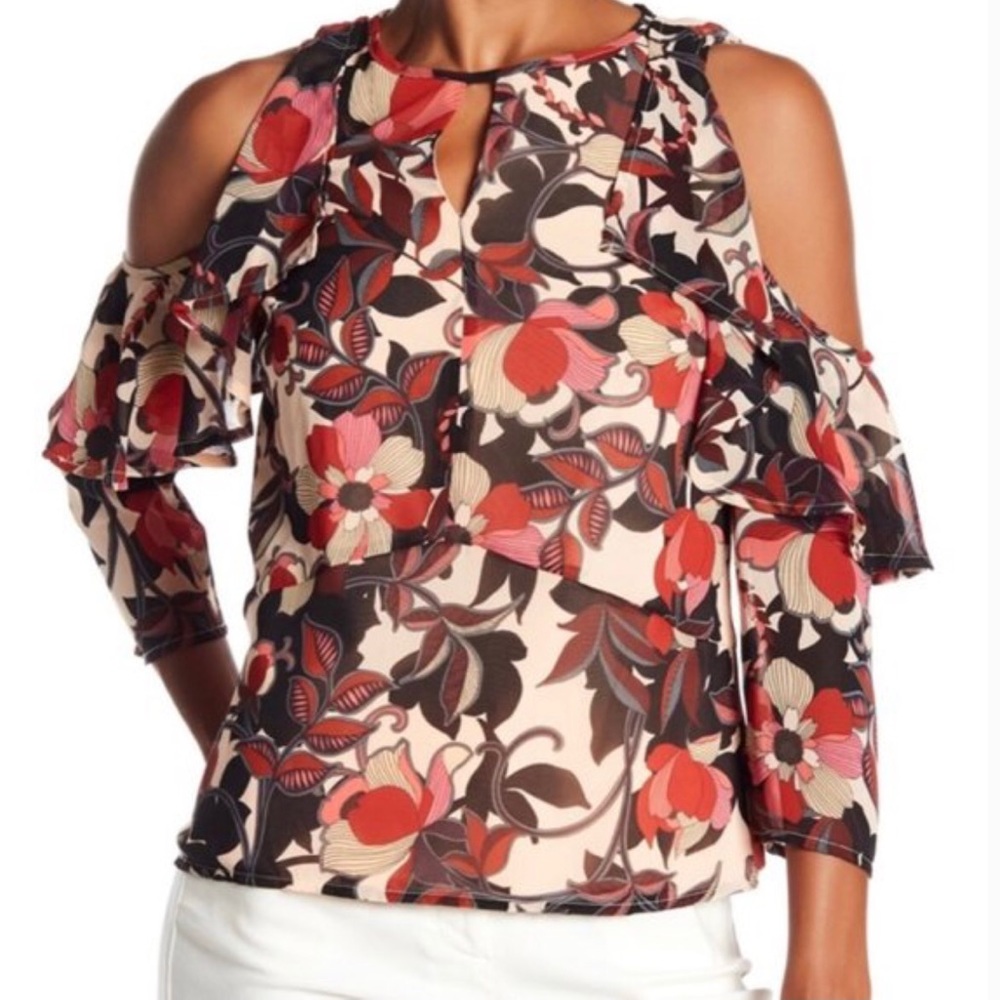 Nanette by Nanette Lepore ‘Savannah Rose’ Cold Shoulder Blouse